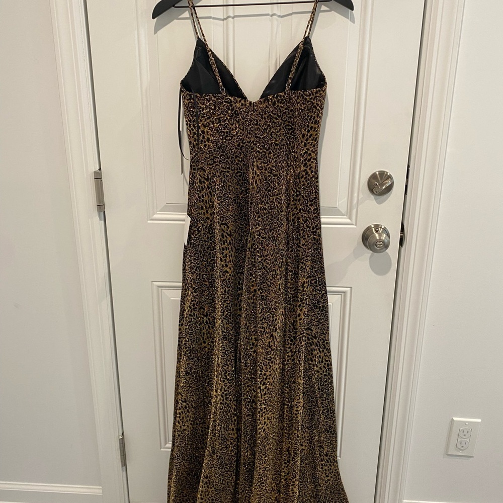 Lulu’s Animal Print Formal Dress V-neck Spaghetti Straps Women’s Size 2 NWT - Picture 5 of 9